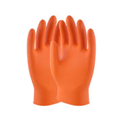 UCI Maxim Orange Heavy Duty Fishscale Grip 6mm Nitrile Disposable Gloves - Box of 50 - IndustraCare
